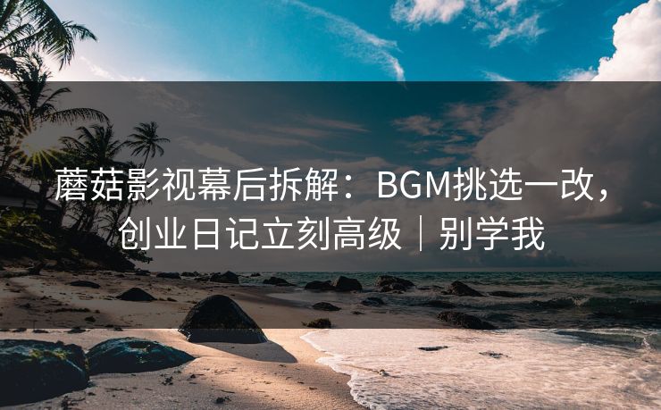 蘑菇影视幕后拆解：BGM挑选一改，创业日记立刻高级｜别学我